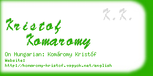 kristof komaromy business card