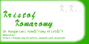 kristof komaromy business card